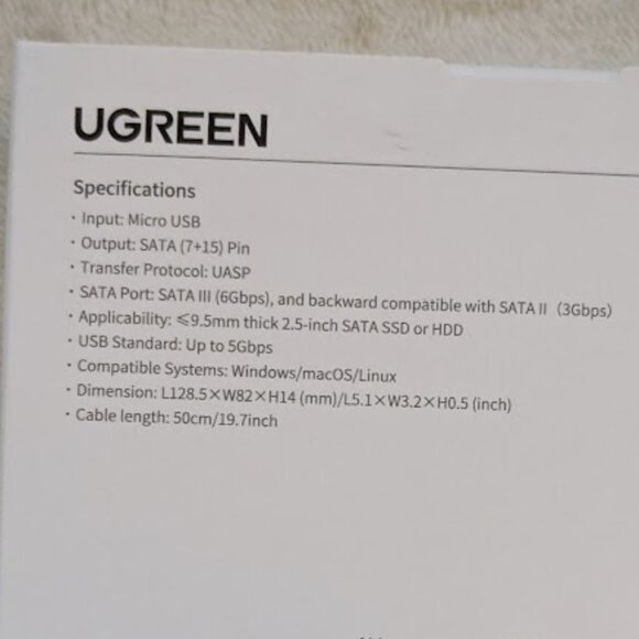 UGREEN 50743 HDD Case 2.5Inch SATA III Hard Drive - Picture 5 of 8